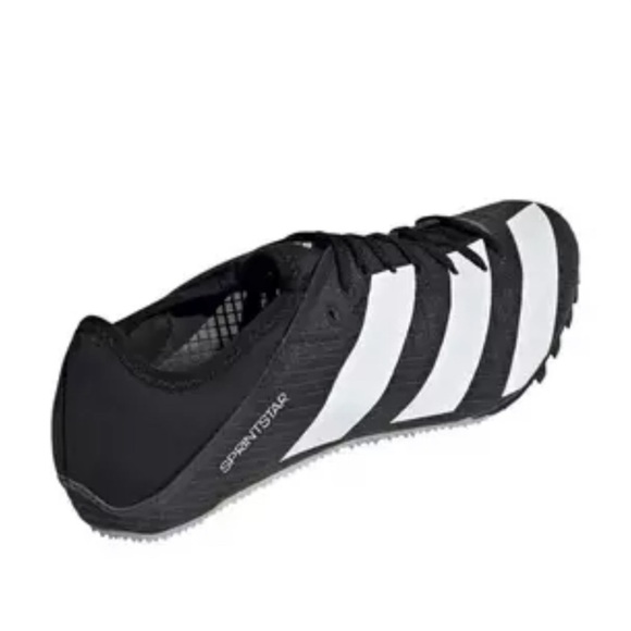 ADIDAS SPRINTER BLACK/WHITE TRACK SPIKES NEW - Picture 6 of 10